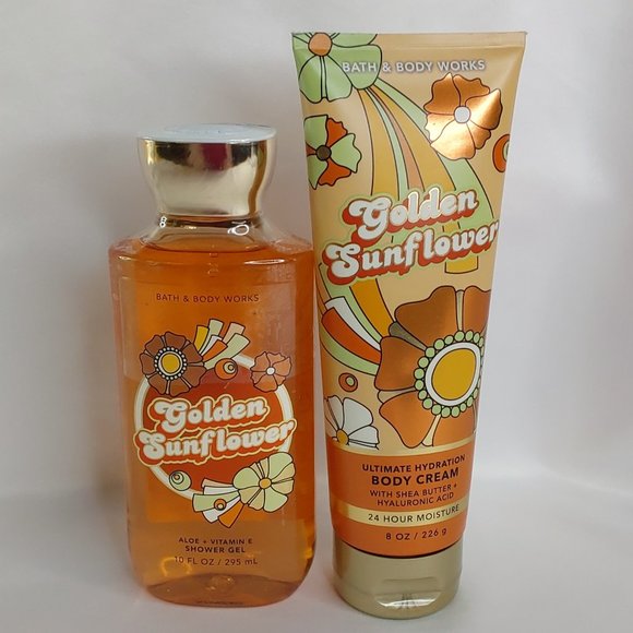 BATH & BODY WORKS 'GOLDEN SUNFLOWER' 2-PIECE BODY WASH, CREAM SET 'DISCO EDITION - Picture 14 of 14